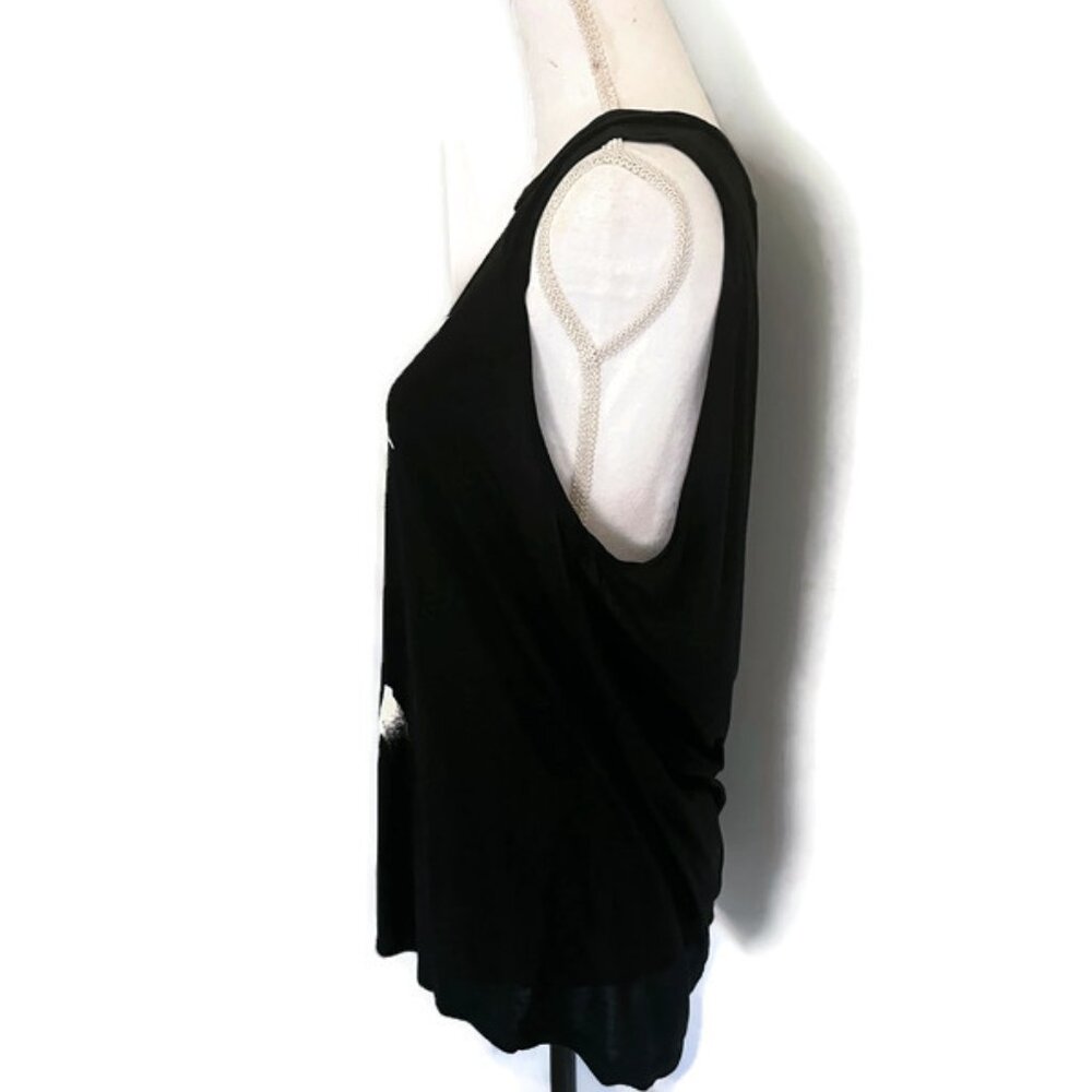 HAUTE HIPPIE Black Swan JUST WANT TO GO AWAY Tank - Picture 2 of 4